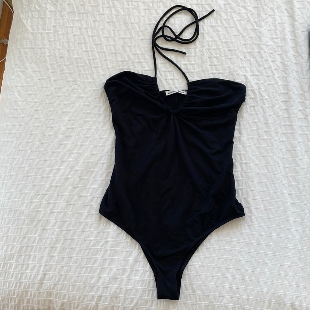 Reformation Jeans Black Body Suit Top